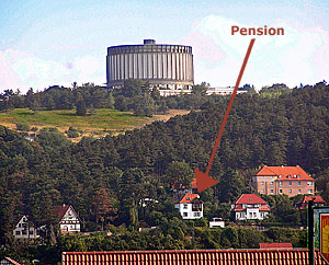 Panoramamuseum, einmalig in Deutschland und Europa, darunter die Pension Schönblick in Bad Frankenhausen - Thüringen
