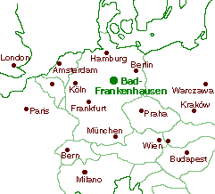 mapa de Alemania - Pensin Schönblick en Bad Frankenhausen Kyffhäuser Turingia Alemania con acceso gratis a internet, alquiler de bicicletas, desayuno, tranquilo